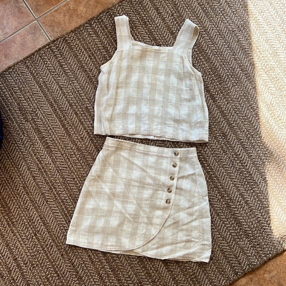 Madewell Gingham Skirt / Top Set